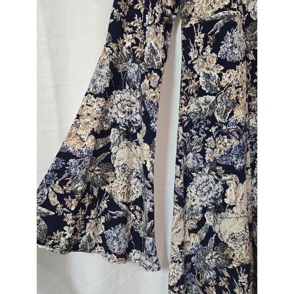 Rossmore Adele Dress Long Sleeve Floral Bell Sleeve Flare Small Blue NEW WITH TA - Picture 8 of 8